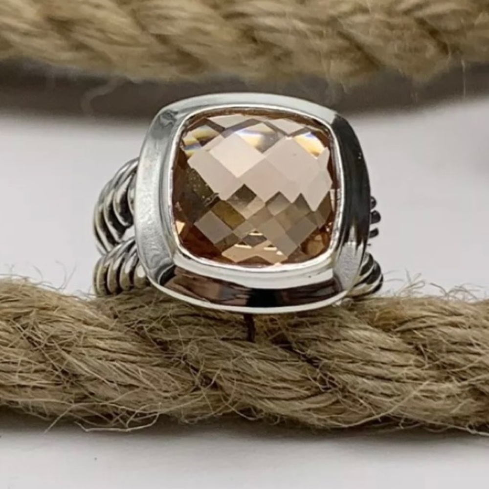 David Yurman 11mm Peach Morganite Albion 5.75 Ring